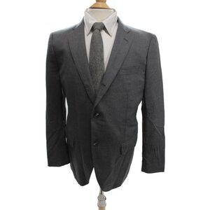 +J Mens Mens Two Button Classic Lapel Blazer Jacket Gray Wool Size Extra Large